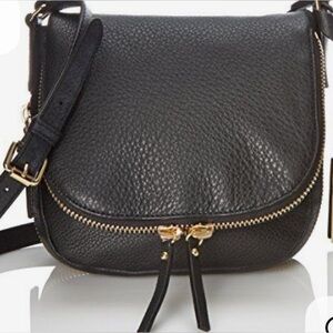 Black Leather Crossbody Bag pebbled leather Vince Camuto